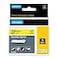 DYMO Rhino Industrial Flexible Nylon Labels 34 x 115 Black Print on Yellow Tape