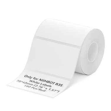 NIIMBOT B3S K3 B31 B4 Label Tape SelfAdhesive Labeling Tape 70x40mm Thermal Label Paper for BarcodeAddressMailingLogoBusinessHome Tag 180 LabelsRoll White