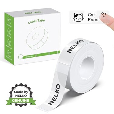 Nelko Genuine P21 Label Maker Tape Adapted Label Print Paper 14x40mm 055x157 Standard Laminated Office Labeling Tape Replacement Multipurpose of Home Office 180 LabelsRoll Transparent