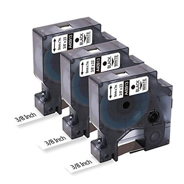FreshWorld 3Pack Replace for DYMO D1 38 inch label tape 41913 40913 S0720680 1761554 Dymo d1 9mm Ink Refill Black on White Compatible with COLORPOP Dymo LabelManager 160 210D 280 360D Label Maker