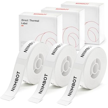NIIMBOT Label Tape of Model D11 D110 D101 Printer 3 Rolls 0591961550mm Adapted Label Printing Paper Office Home Labeling Tape Replacement White