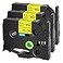USUPERINK 3 Pack Compatible for Brother Ptouch HSe611 HSe611 HS611 HS611 Black on Yellow 58mm 023 Heat Shrink Tubing Label Tape for Wire Cable use in PTD600 P700 P750W P900 Label Printer