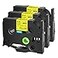USUPERINK 3 Pack Compatible for Brother Ptouch HSe621 HSe621 HS621 HS621 Black on Yellow 88mm 034 Heat Shrink Tubing Label Tape for Wire Cable use in PTE300 E500 E550W P750WVP