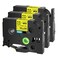 USUPERINK 3 Pack Compatible for Brother Ptouch HSe621 HSe621 HS621 HS621 Black on Yellow 88mm 034 Heat Shrink Tubing Label Tape for Wire Cable use in PTE300 E500 E550W P750WVP