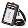 HAWEE Badge Holder with Zipper Genuine Leather RFID Keychain Wallet Neck Lanyards with Swivel Hook for CardCoinCash Coffee