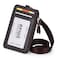HAWEE Badge Holder with Zipper Genuine Leather RFID Keychain Wallet Neck Lanyards with Swivel Hook for CardCoinCash Coffee