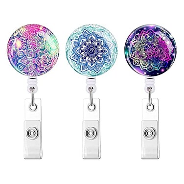Anffilona Retractable Badge Holder Nurse Badge Reels with Clip Name Card Holders for Office Worker Doctor Nurse