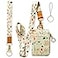 bolimoss Wallet Lanyard for id BadgesLanyard Wallet for WomenFashion Badge Holder with Zipper Light Yellow
