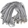 Bird Fiy 50 Pcs Lanyard Bulldog Clip 32inch Flat Braid Neck Lanyard for Id Cardsbadges Gray