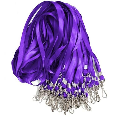 Antspirit Lanyards for Id Badges 50pcs Lanyard with Clip Swivel Hooks for Name Tag ID Badge Holder Employees Students Attendees 50 Purple