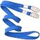 MIFFLINUSA Bulk Flat Lanyards wTwo Bulldog Clips 39 Inch Blue 50 PK Comfortable Neck Straps for ID Badges Convenient Hooks for Face Mask Card Holders
