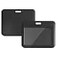 Larpur 2 Pack Horizontal ID Badge Holders Hard Plastic Card Cases with Clear ID Window for School Office Factory Black