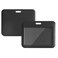 Larpur 2 Pack Horizontal ID Badge Holders Hard Plastic Card Cases with Clear ID Window for School Office Factory Black