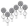 Boutilon Retractable Badge Holder Retractable Badge ReelsLightweight Plastic Badge Reel Card Holder with Key Ring Backing Belt Clip for NurseVolunteerTeacherStudentGlitter Silver 6pack