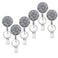 Boutilon Retractable Badge Holder Retractable Badge ReelsLightweight Plastic Badge Reel Card Holder with Key Ring Backing Belt Clip for NurseVolunteerTeacherStudentGlitter Silver 6pack