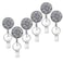 Boutilon Retractable Badge Holder Retractable Badge ReelsLightweight Plastic Badge Reel Card Holder with Key Ring Backing Belt Clip for NurseVolunteerTeacherStudentGlitter Silver 6pack