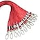 SzJias 50 Pcs Lanyards Red Lanyard for Id Badges Nylon Lanyard Bulk Clip Swivel Hook for Office Id Badges Key Chains