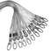 SzJias 50 Pcs Lanyards Gray Lanyard Silver Lanyards for Id Badges Nylon Lanyard Bulk Clip Swivel Hook for Office Id Badges Key Chains