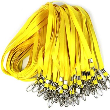 Ollain Lanyards for Name Tag Id Badges Nylon Cruise Lanyard Swivel Hooks Clips 100 Pack