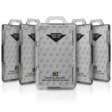 ID Stronghold Pack of 5 RFID Blocking Secure Badge Holder Duolite 2 Card ID Holder Poly Carbonate Heavy Duty Plastic ID Badge Holder USA Molded and Assembled FIPS 201 Approved