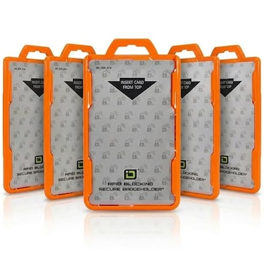 ID Stronghold Pack of 5 RFID Blocking Secure Badge Holder Duolite 2 Card ID Holder Poly Carbonate Heavy Duty Plastic ID Badge Holder USA Molded and Assembled FIPS 201 Approved