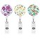 Ascrafter 3 Pack Floral Retractable Badge Holder Flower Badge Reel Clip on Name Card Badge Clip for ID Card