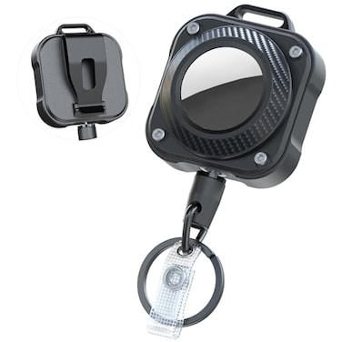 LIUGX Retractable Keychain for Airtag Holder with Belt Clip Badge Reel with 315 Wire Rope 10000 Rebound 8oz