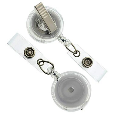 Specialist ID Bulk 25 Pack Premium Clear Translucent Retractable Badge Reels with Alligator Swivel Clip on Back by Translucent Clear