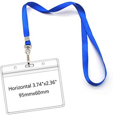Bird Fiy Lanyards with Id Holder Name Badges Waterproof Name tag Badge Holders with Neck Blue Lanyard Swivel JHook Clip 50 Pack