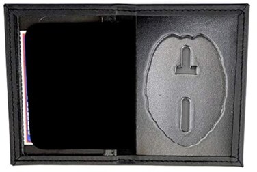 Perfect Fit Dress Leather Badge and ID Case for Police ShieldSecurity Cutout PF209