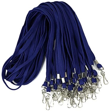 Ollain Badge Lanyards Flat Lanyard Swivel Hooks Neck Bulk lanyards with Clip 50 Pack