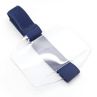 ONDEPOT Armband ID Badge Holder with Navy Blue Strap Band by OnDepotcom Pack of 50 PCS