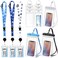Teling 12 Pcs Cruise Accessories Kit Includes 3 Cruise Lanyards with Detachable Clear Badge Holder 6 Cruise Luggage Tag Holder with Metal Loop 6 Waterproof Phone Pouch Carnival Black Blue White
