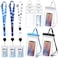 Teling 12 Pcs Cruise Accessories Kit Includes 3 Cruise Lanyards with Detachable Clear Badge Holder 6 Cruise Luggage Tag Holder with Metal Loop 6 Waterproof Phone Pouch Carnival Black Blue White
