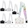 Framendino 6 Set Sublimation Work Card Badge Holders Blank Leather ID Holders with Ring and Lanyards for Office