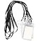 Bird Fiy Lanyard with ID Holder 50 Pcs Waterproof Name Tag Vertical Badge ID Card Holders ID Pass Holder and 50 Pcs Flat Neck Black Lanyards Swivel Hook
