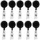 JBKHDTB 100 Pack Retractable ID Badge Holder Reels with Swivel Alligator Clip Bulk Pack Premium BadgeBlack