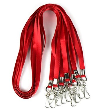 Ollain Bulk Lanyards Premium Cruise Lanyard Nylon Badge Lanyards Id Holder Perfect for Office Kids Teachers Red 100Pack