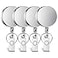 Selizo 4 Pieces Retractable Badge Holder Heavy Duty Badge Reels ID Holder with Keychain Ring Clip for ID Card Carabiner Key Card Work Badge