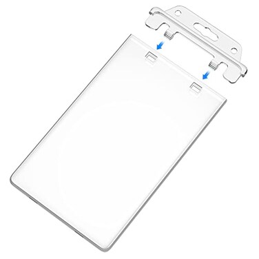Fallen One Clear ID Badge Holder Hard Plastic ID Holder for Lanyard by Permanent Locking Vertical 10 Pack