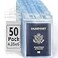 EcoEarth Passport Identification Card Holders with Soft Edge Clear 4x6 Inch 50 Pack Extra Large Vertical ID Holder Zipperless Plastic Name Badge Holders
