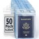 EcoEarth Passport Identification Card Holders with Soft Edge Clear 4x6 Inch 50 Pack Extra Large Vertical ID Holder Zipperless Plastic Name Badge Holders