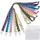 YOUOWO 6 Pack Printed Lanyards with Horizontal ID Badge Holder for Cruise Keys Women Kids Ship CardBreakaway Office Neck Safety Lanyard with Patterns