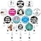 Geosar 16 Pcs Funny Nurse Badge Reel Bulk Cute Retractable Name ID Clip Badge Holder Nurse Accessories for Work Nursing Assistant Doctor Medical Office AccessoriesStylish Style