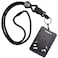 Specialist ID Vertical Top Load Three Card Badge Holder Hard Plastic with Heavy Duty Breakaway Lanyard w Quick Release Metal Clip Key Ring One Holder 3 Cards Inside Black