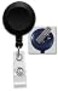 Brady People ID Black Round Badge Reel With Clear Vinyl Strap and Swivel Back 100 Per Pack 21207601