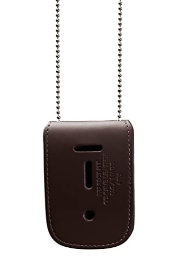 Perfect Fit Shield Wallets Brown Leather Badge Holder ID Wallet with 30 Necklace Chain and Belt Loop Law Enforcement Security Badge Fits Shield Star Round Oval Badges for Professionals