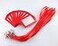 yueton 10pcs Vertical Style Leather Business ID Badge Card Holder Name Card Business Card Holder Tag with Long Neck Strap Band Lanyard Red