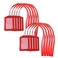 yueton 10pcs Vertical Style Leather Business ID Badge Card Holder Name Card Business Card Holder Tag with Long Neck Strap Band Lanyard Red