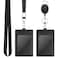 DUPENCD 2 Pack Badge Holders Vertical PU Leather ID Badge Card Holder with Detachable Neck Lanyard Strap and Retractable Badge Reel ID Card Holders Set Detachable Keychain Cruise Ship Cards Holder